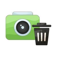 Camera and Trash Can vector