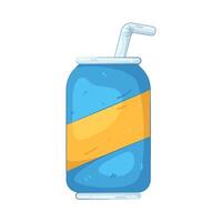 Soda Can with straw vector