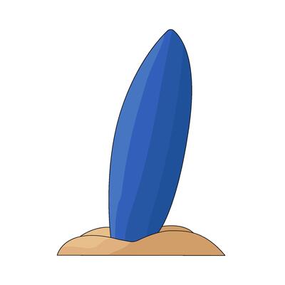 Blue Surfboard on the Beach