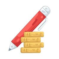Pen with coin stacks vector