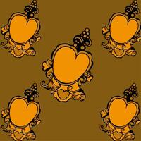Luxury gold love pattern in vintage style vector