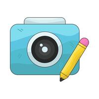 Camera and Pencil vector
