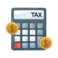 Calculator with Tax and Coins vector