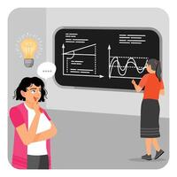 Conduct Calculations. Mathematicians Use Scientific Formulas to Research and Formulate Calculations. vector