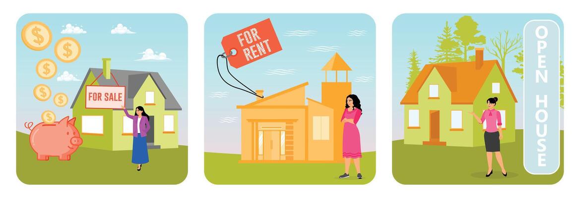 Women buy and rent homes and hold open houses.