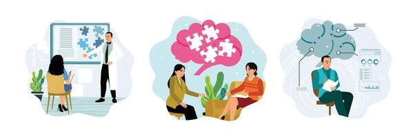 Teamwork and problem-solving visuals vector