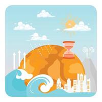 Global Warming Effects on Earth and Climate Change Awareness. vector