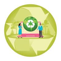 Peoples with Laptop Sustainable ESG Development Responsibility. vector