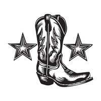 Adorable Vintage Cowboy Boot image isolated on white background vector