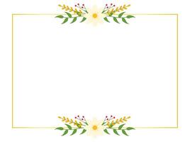 White daisy frame design, botanical flower border for romantic or spring-themed cards vector