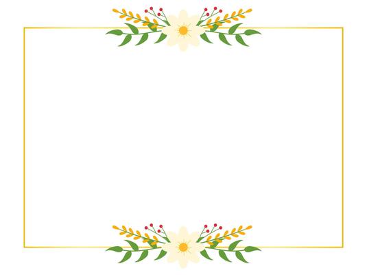White daisy frame design, botanical flower border for romantic or spring-themed cards