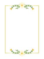 Elegant flower frame with botanical elements. Template for background design and invitations. vector