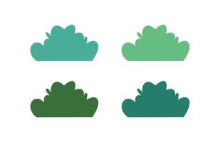 Collection of Green Bushes. Flat Design Decorative Plants Isolated on White vector