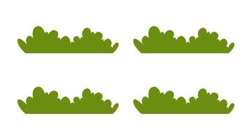 Garden Shrubs and Bush Set. Colorful Foliage and Grass Design vector