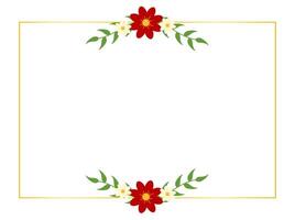 Minimalist daisy floral frame, botanical border for elegant and clean card designs vector