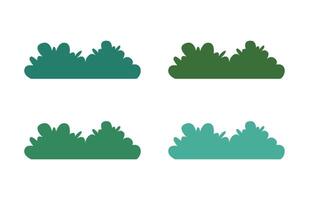 Flat Green Shrub Collection. Colorful Bush Clip Art for Landscaping vector