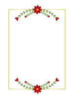 Floral frame background for design. Elegant flower border template for card or banner. vector
