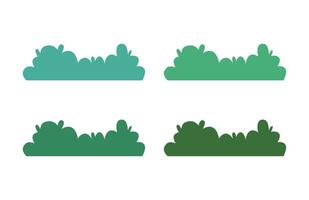 Garden Bush Elements. Nature Shrubs and Foliage in Flat Style vector