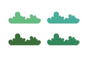 Green Bushes Set. Colorful Garden Shrubs and Grass Illustration vector
