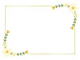 Bright daisy flower border frame, floral design for joyful and fresh-themed backgrounds vector
