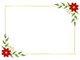 Simple daisy flower border, floral frame layout for background design or card templates vector