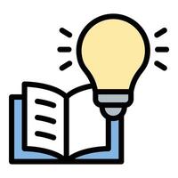 Idea training icon flat line style illustration representing creative thinking and innovation development, suitable for brainstorming, coaching, and educational projects vector
