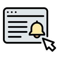 Blogger subscribe icon flat line style illustration representing audience engagement through following or subscribing to blogger content, suitable for digital marketing, content growth, vector