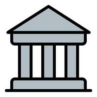 Architecture building icon flat line style illustration representing construction design and urban development, suitable for architectural projects, real estate, and city planning presentations vector
