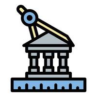 Architecture icon flat line style illustration representing design, planning, and construction concepts, suitable for architectural projects, urban development, and engineering presentations vector