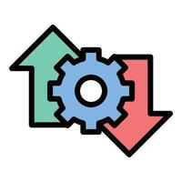 Trade development icon flat line style illustration representing the growth and expansion of commercial activities, suitable for international business, economic planning, and market strategy projects vector