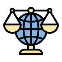 Fair trade icon flat line style illustration representing ethical trading practices and sustainable sourcing, suitable for social responsibility, agriculture, and global commerce-related projects vector