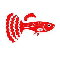 A red and white guppy fish inspired by Indonesia Independence Day. A vibrant aquatic tribute to national pride, perfect for themed designs or events. vector