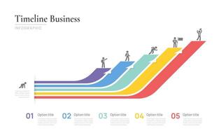 infographics timeline Business with 5 steps to success, presentation template with icon elements. vector