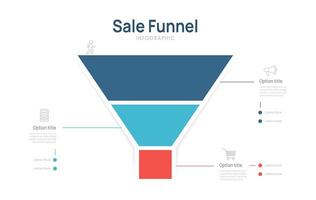 funnel Sales Infographic diagram template for business. Modern Timeline 3 steps Tunnel, presentation infographics. vector
