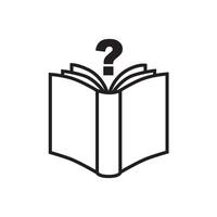 Book with question mark sign icon, illustration. Flat design style vector