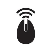 wireless computer mouse icon flat style vector