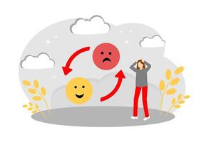 The Concept of Mood Swings, Bipolar Disorder, PMS, and Psychological Problems vector