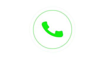Ringing Phone Icon Animation with Circular Wave on White Background video