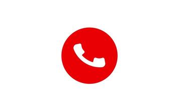 Red Phone Call Icon Dancing Animation on Isolated White Background video
