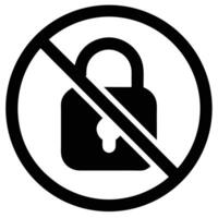 Prohibition symbol over a closed padlock forbidden denied vector