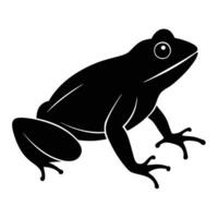 Black silhouette of a frog with white eye on white background amphibian vector