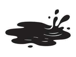 Black silhouette of ink splash isolated on white background, graphic illustration. concept of abstract art, splash icon, liquid design element, logo, creative illustration vector