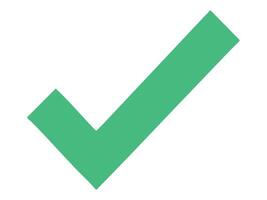 Green check mark symbol isolated on white background, graphic illustration. concept of approval, check mark, confirmation, icon, logo, success, verification, design element vector