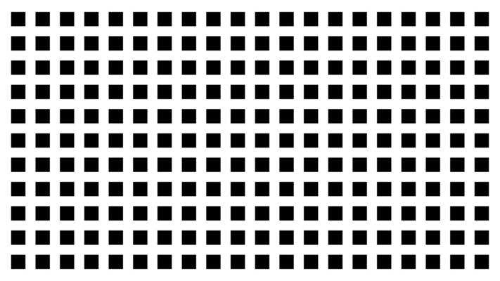 Pattern of black squares evenly distributed in a grid on white background, graphic illustration. concept of geometric design, wallpaper, abstract modern art