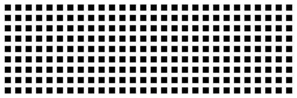 Black rectangles squares in a grid pattern on a white background, graphic illustration. concept of design, modern art, geometric pattern, minimalism, abstract decoration. Wide banner vector