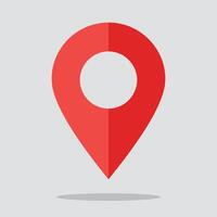 Red Map Pin Location Marker Icon on Light Background vector