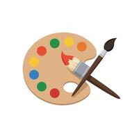 Artist's Palette and Brushes Tools of Creative Expression vector
