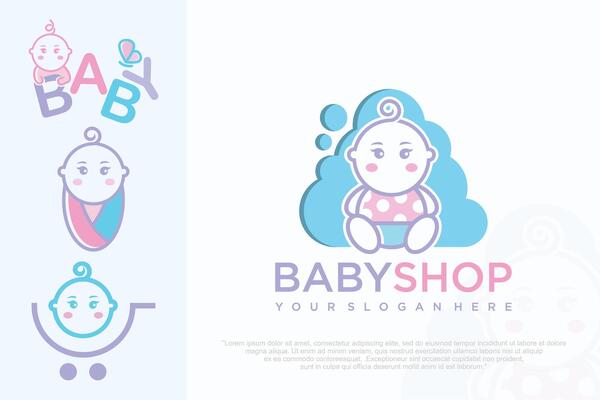 Child Care Logo design, symbol baby illustration .