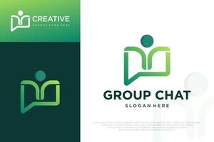 group chat logo design , combination with people and chat. vector