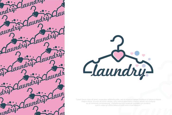 laundry shop logos design . Laundry service. illustration